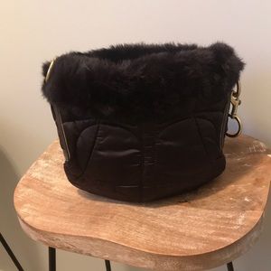 Faux fur brown Coach Purse